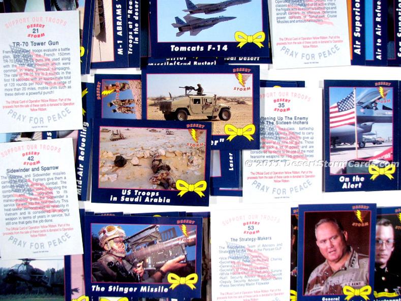 Sampling Of AMA Desert Storm Operation Yellow Ribbon Trading Cards