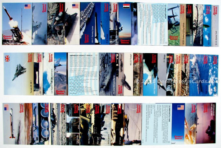 Display Of DSI Trading Cards Desert Storm Weapons & Specifications Card Set