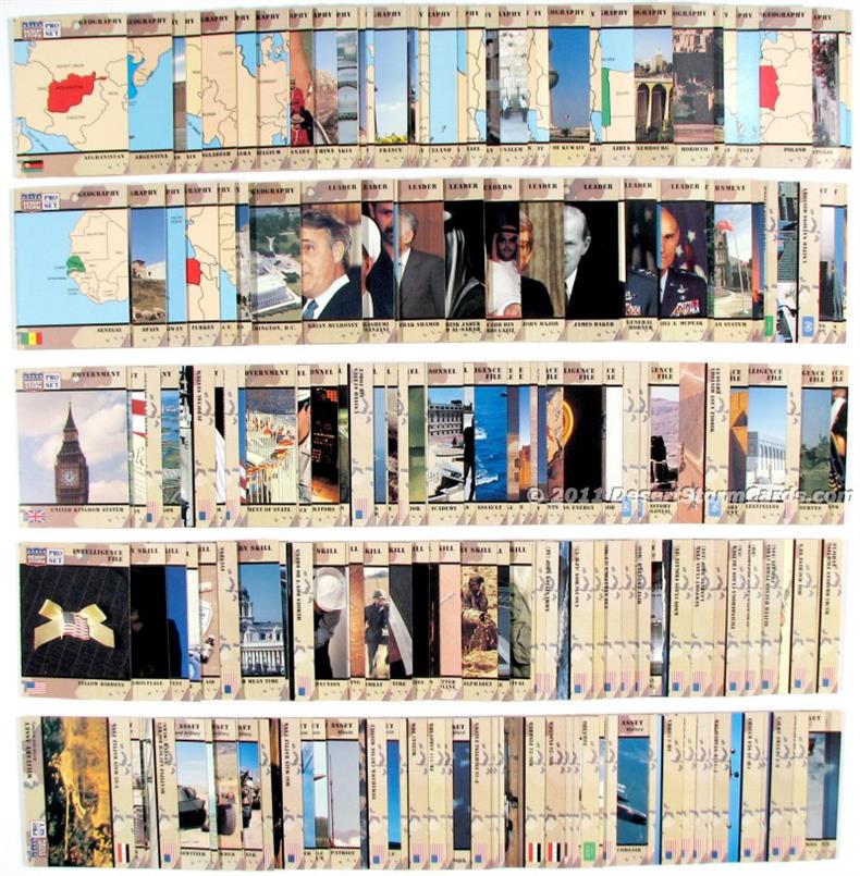 Display Of ProSet Trading Cards : Operation Desert Storm Card Set Display Of ProSet Trading Cards : Operation Desert Storm Card Set
