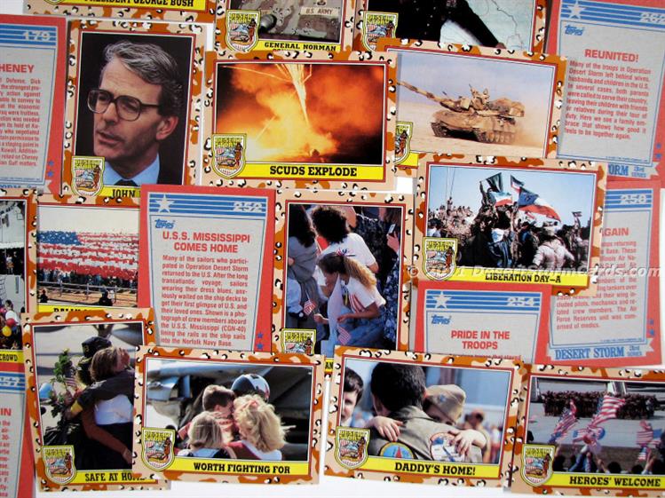 Sampling of Topps Desert Storm Series 3 Homecoming Edition trading cards