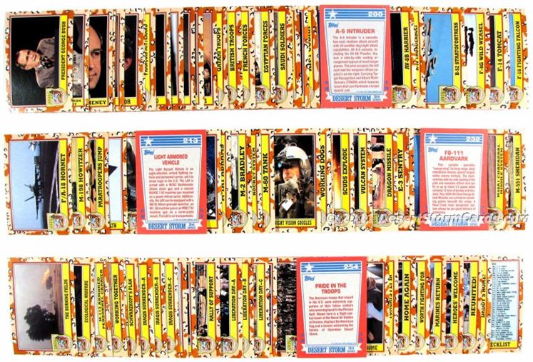 Display of Topps Desert Storm Series 3 Homecoming Edition trading cards